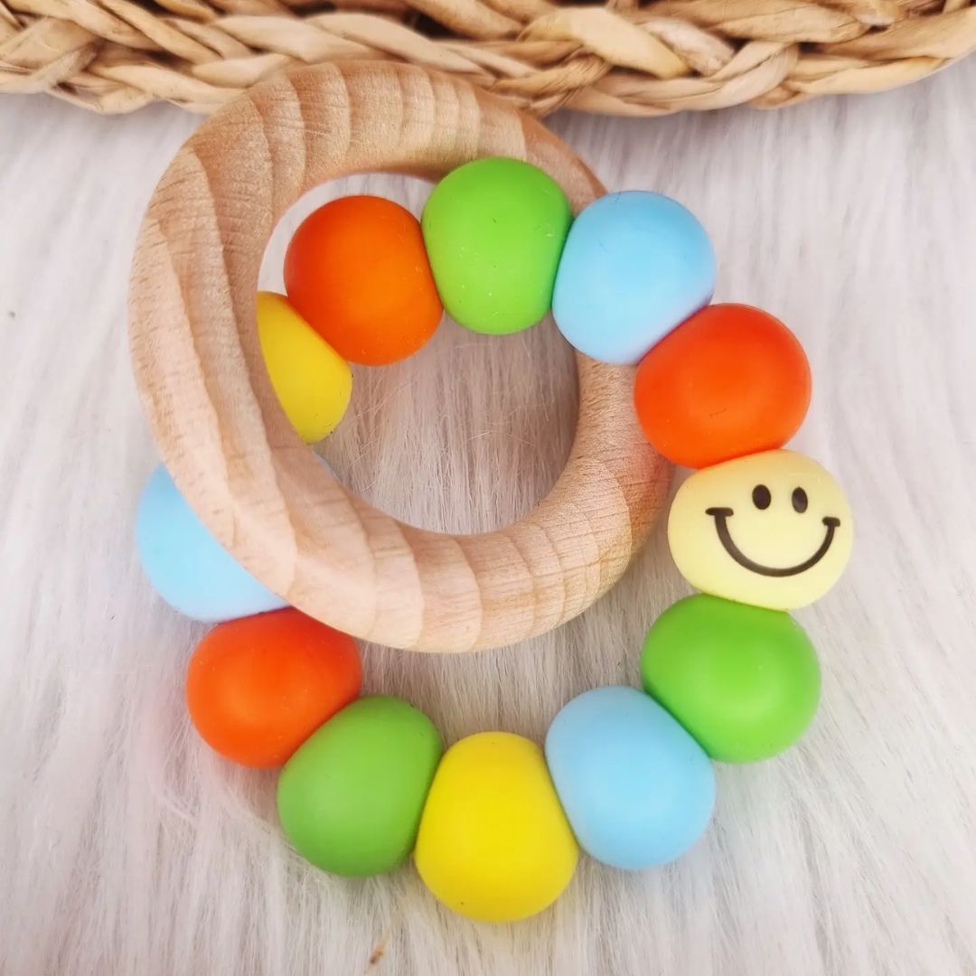 Beißring 'Smiley' mehrfarbig