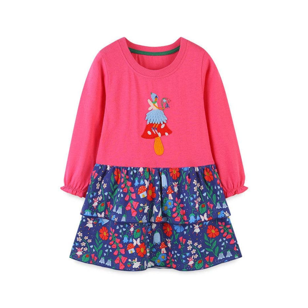 Kombiniertes Kleid aus Baumwolle "Blumenfee"