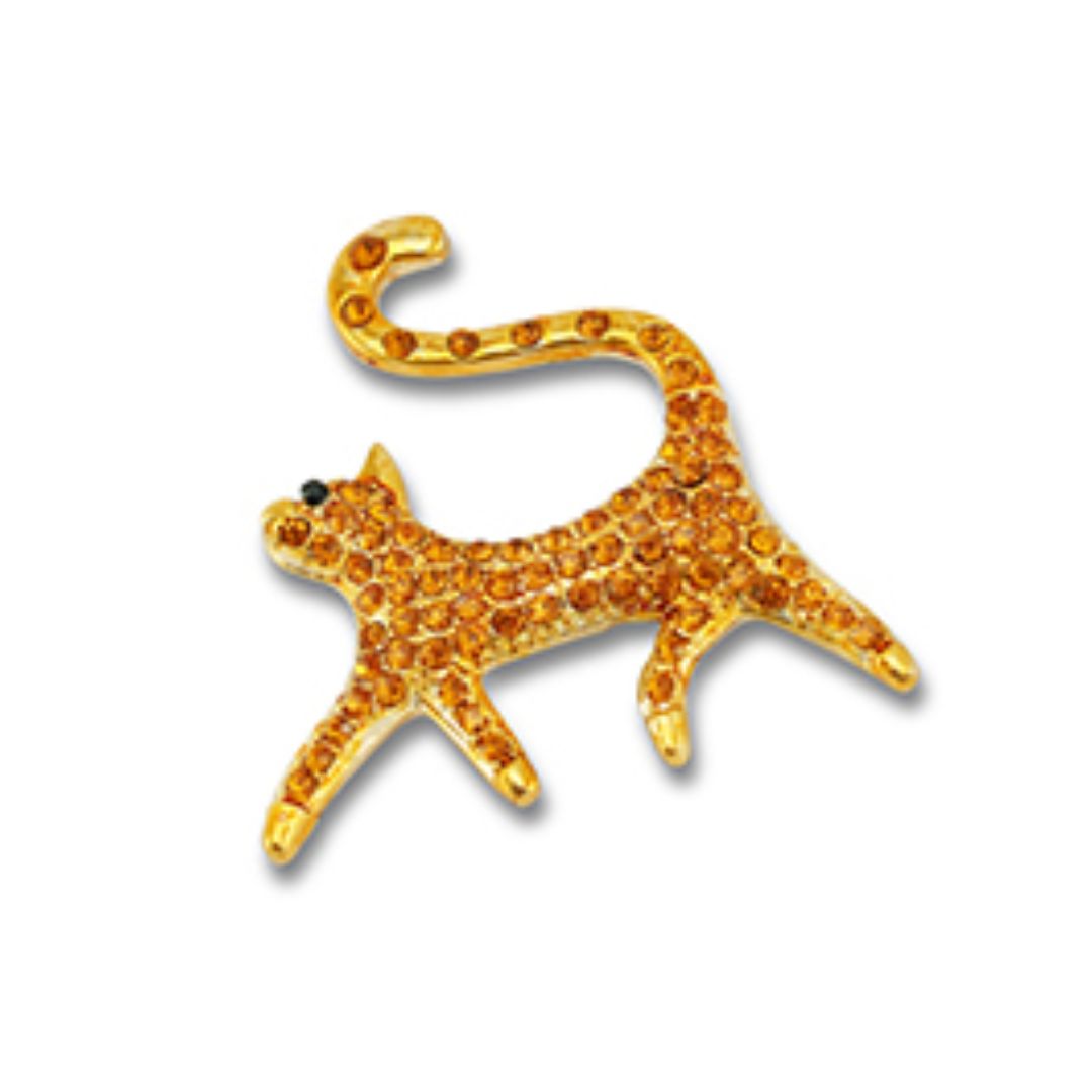 Anstecker 'Katze' gold/orange