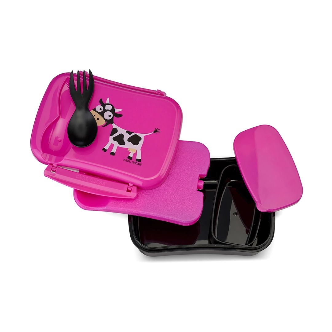 N'Ice Box für Kids Lunchbox mit Kühlpackung Kuh violett