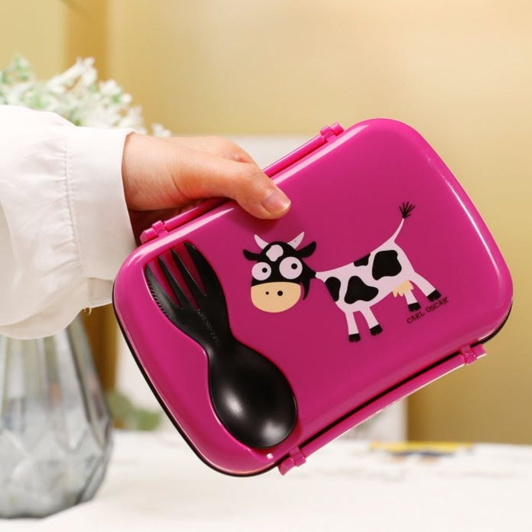 N'Ice Box für Kids Lunchbox mit Kühlpackung Kuh violett