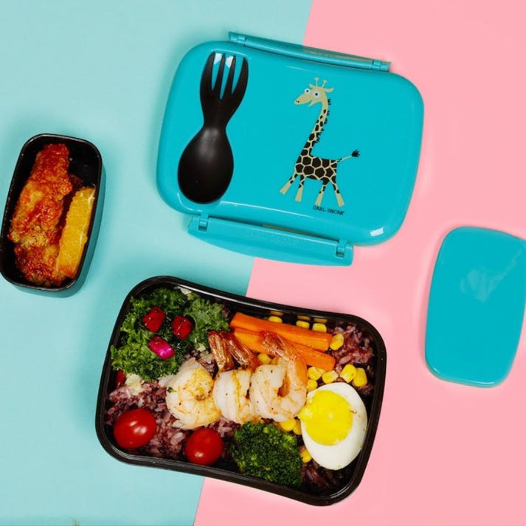 N'Ice Box für Kids Lunchbox mit Kühlpackung Giraffe blau