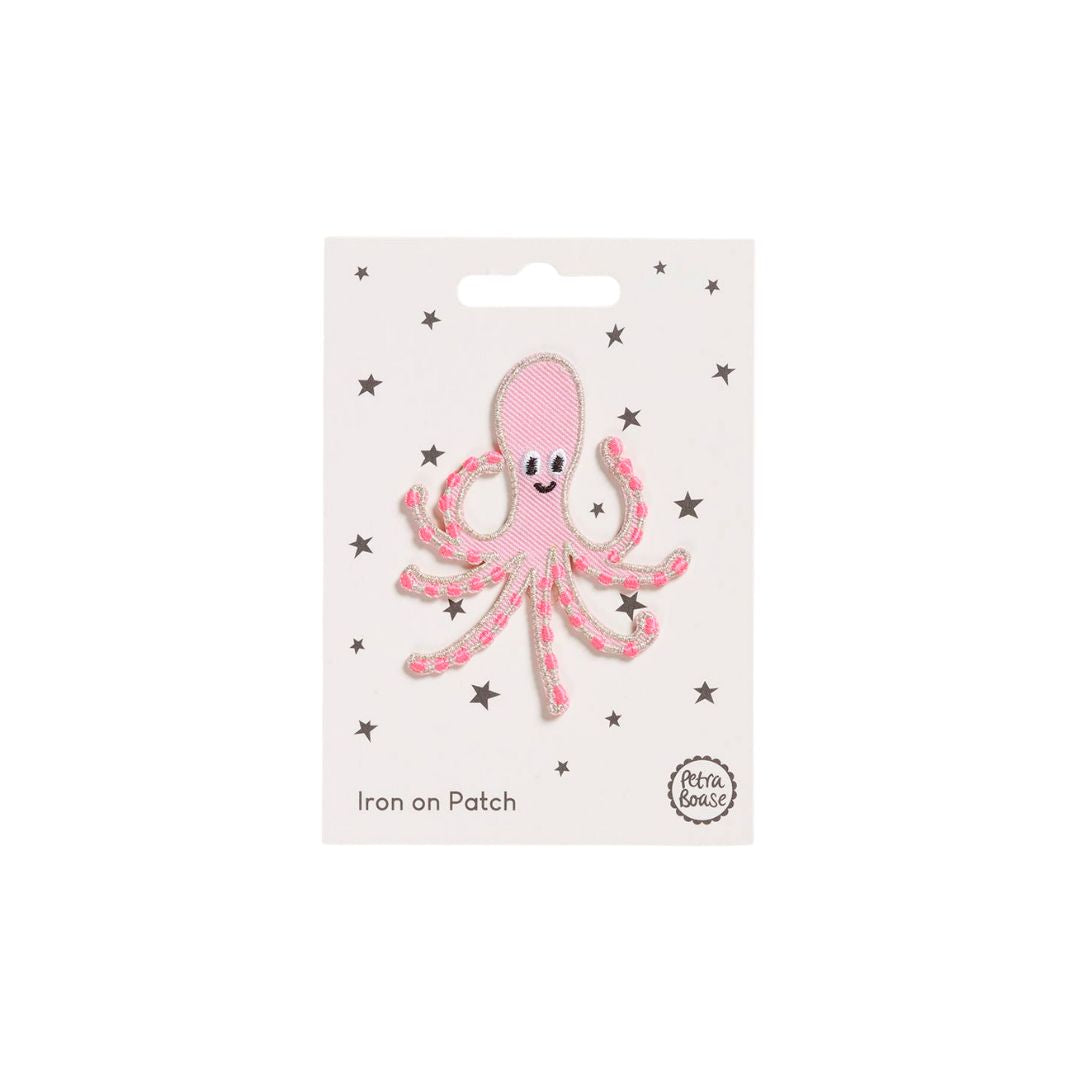Aufnäher zum Aufbügeln 'Rosa Oktopus'
