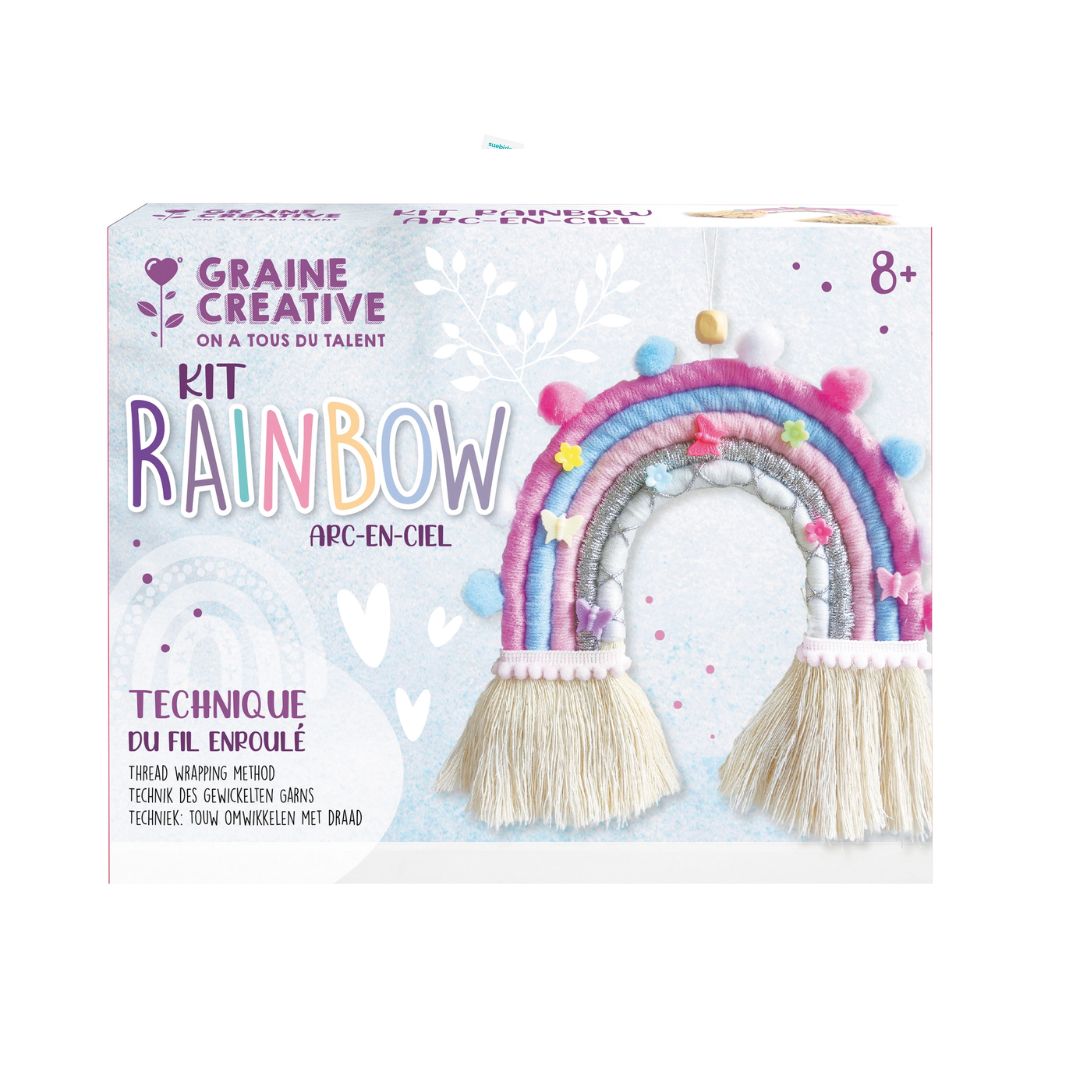 Buntes Kunstset aus Regenbogengarn für Kinder