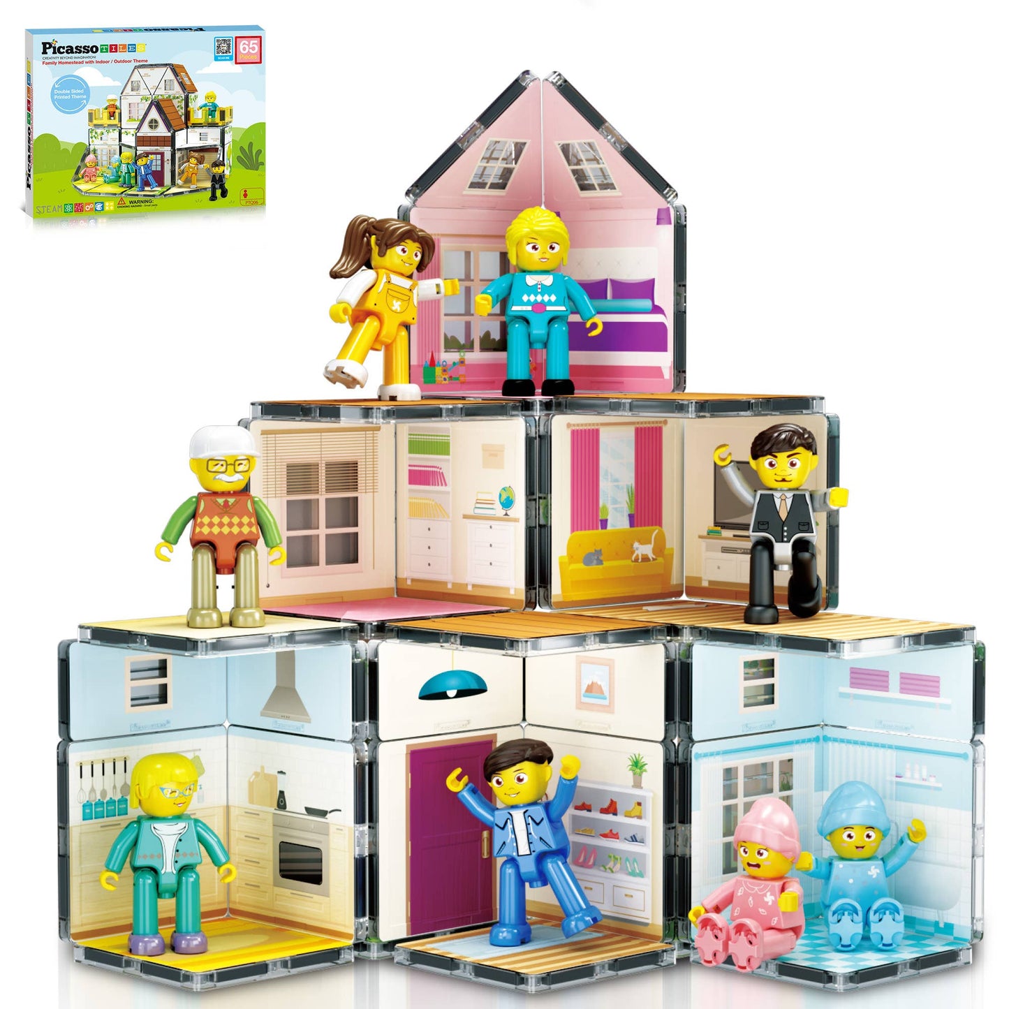 Magnetisches Puppenhaus 'Family Homestead Spielset'