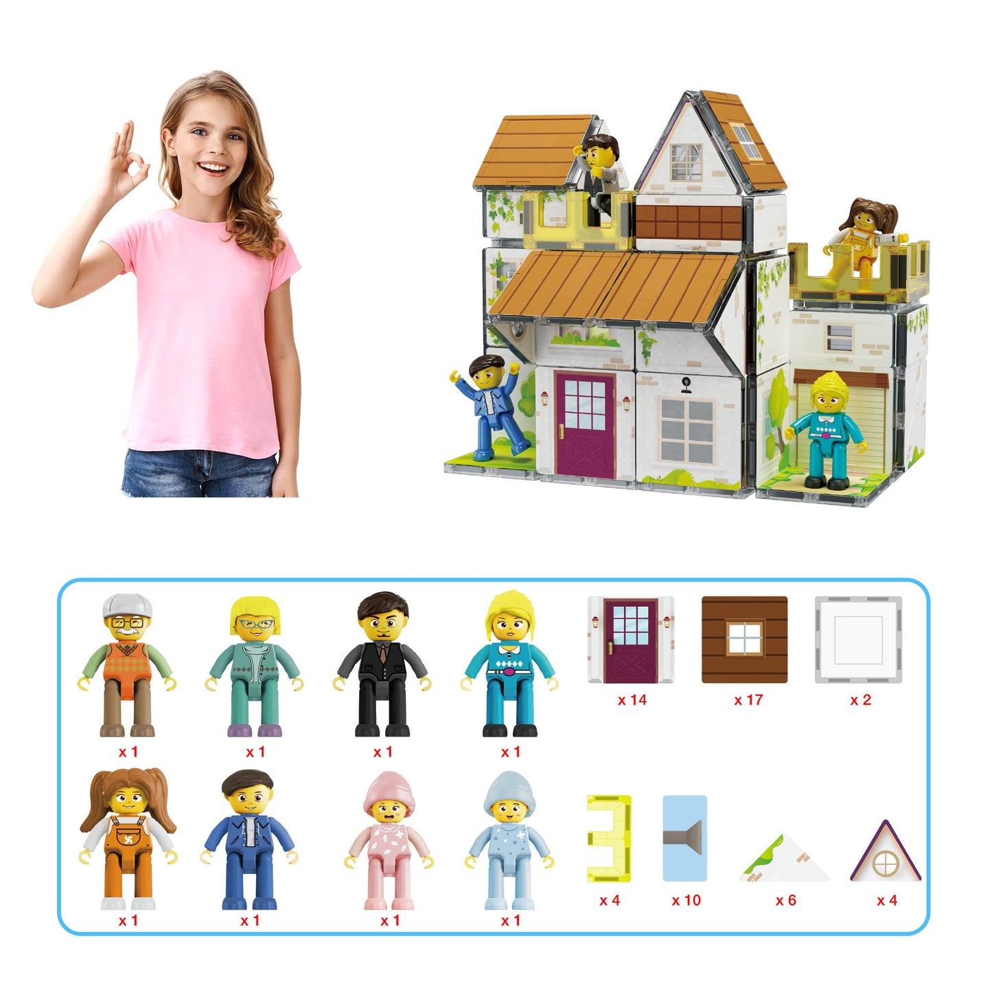 Magnetisches Puppenhaus 'Family Homestead Spielset'