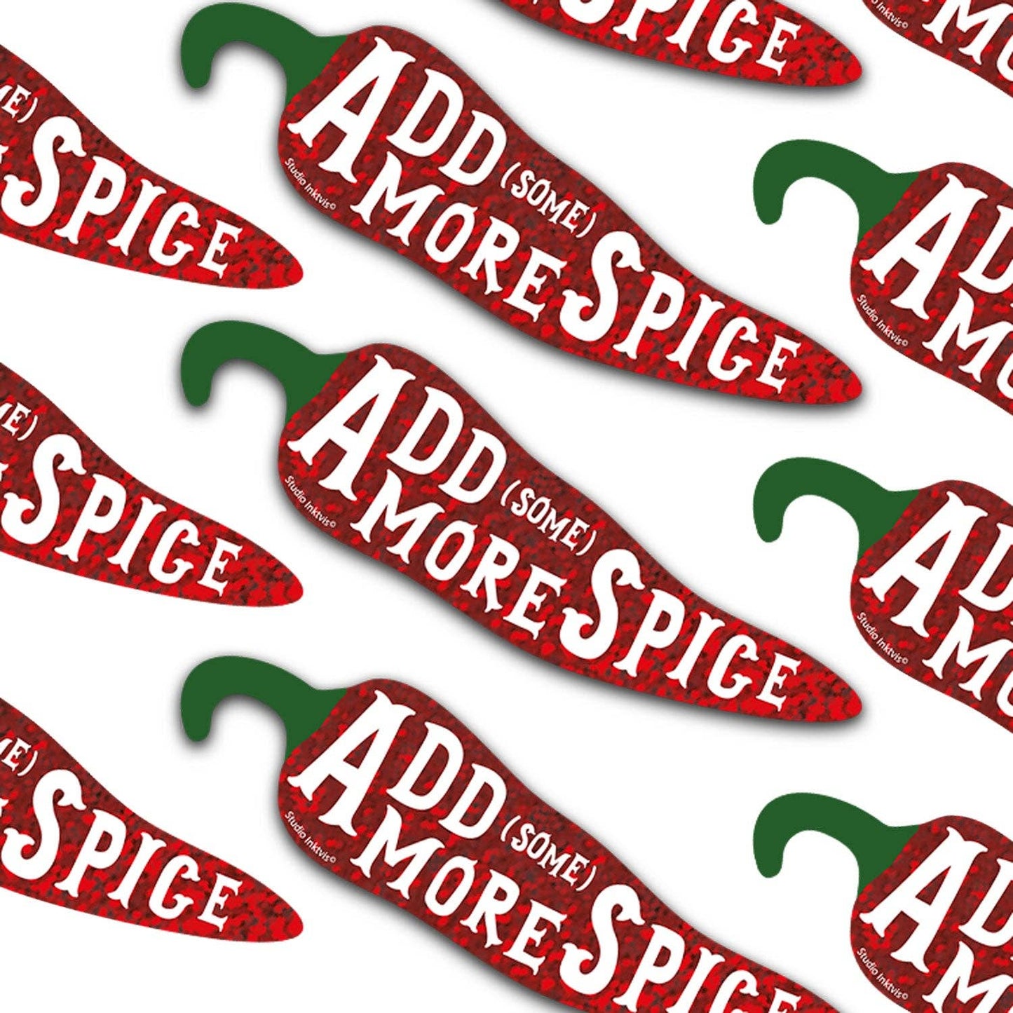 Glitzer-Aufkleber Chilipeper „Add (some) more spice“