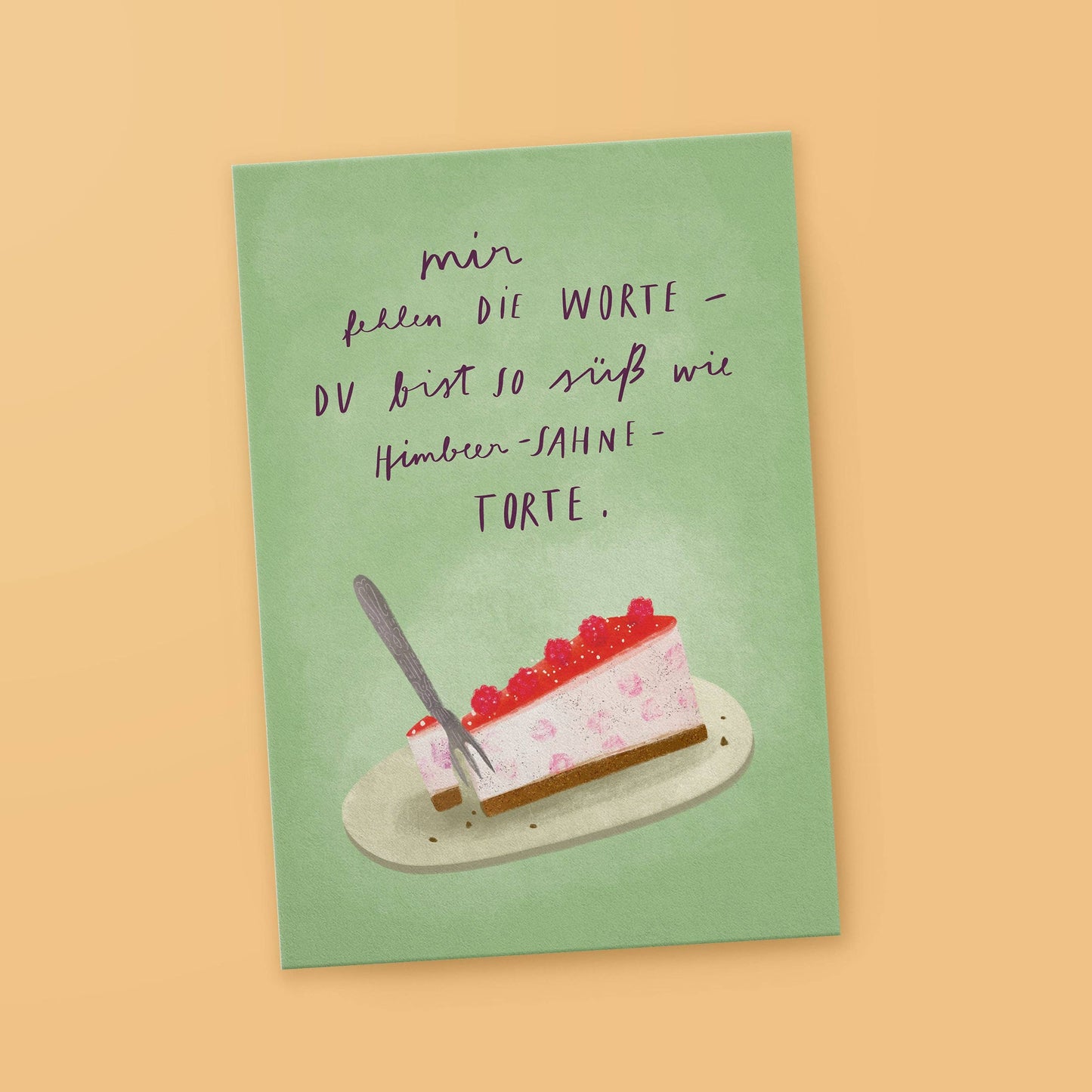 Postkarte 'Himbeer-Sahne-Torte'