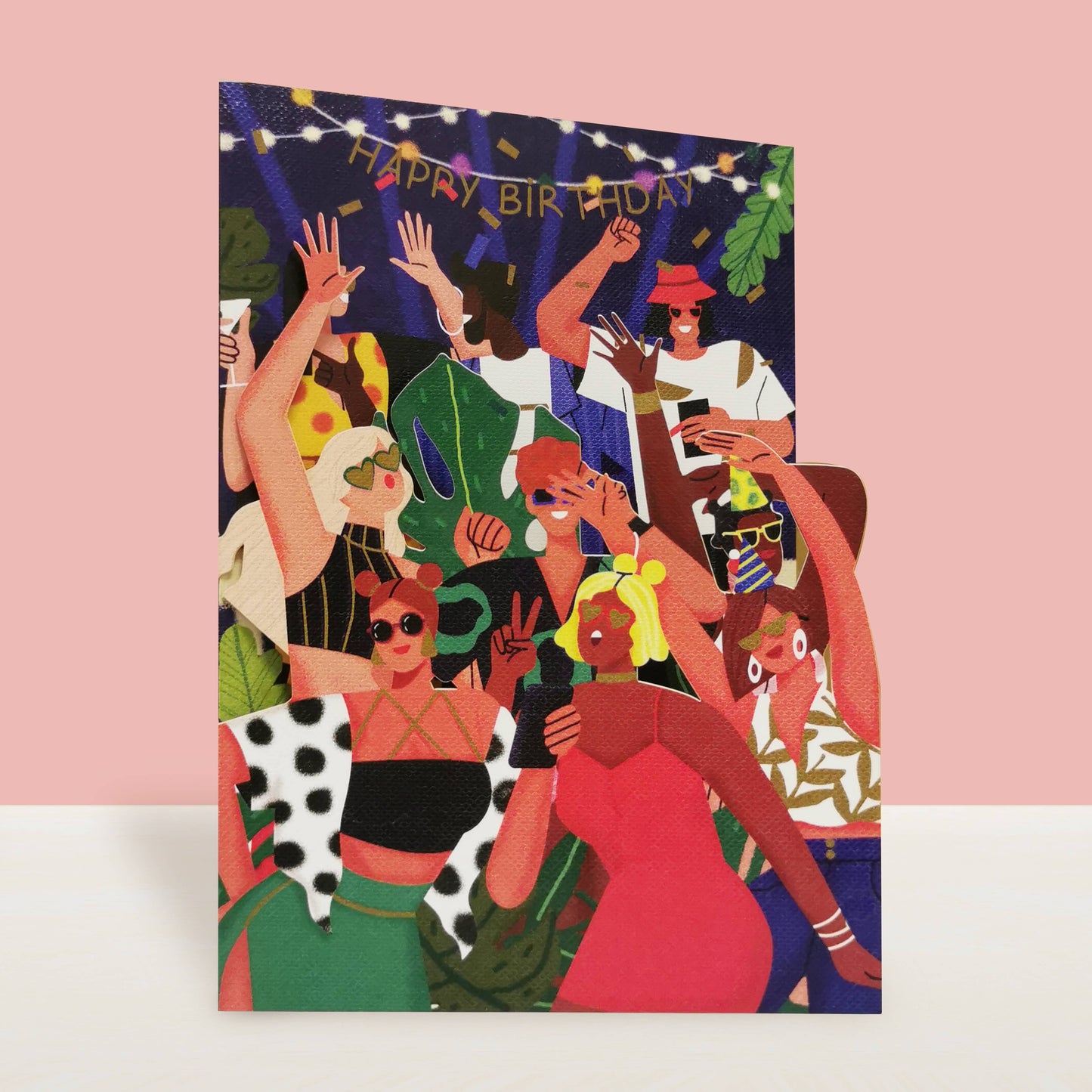 Original Papierschnittkarte 'Party'