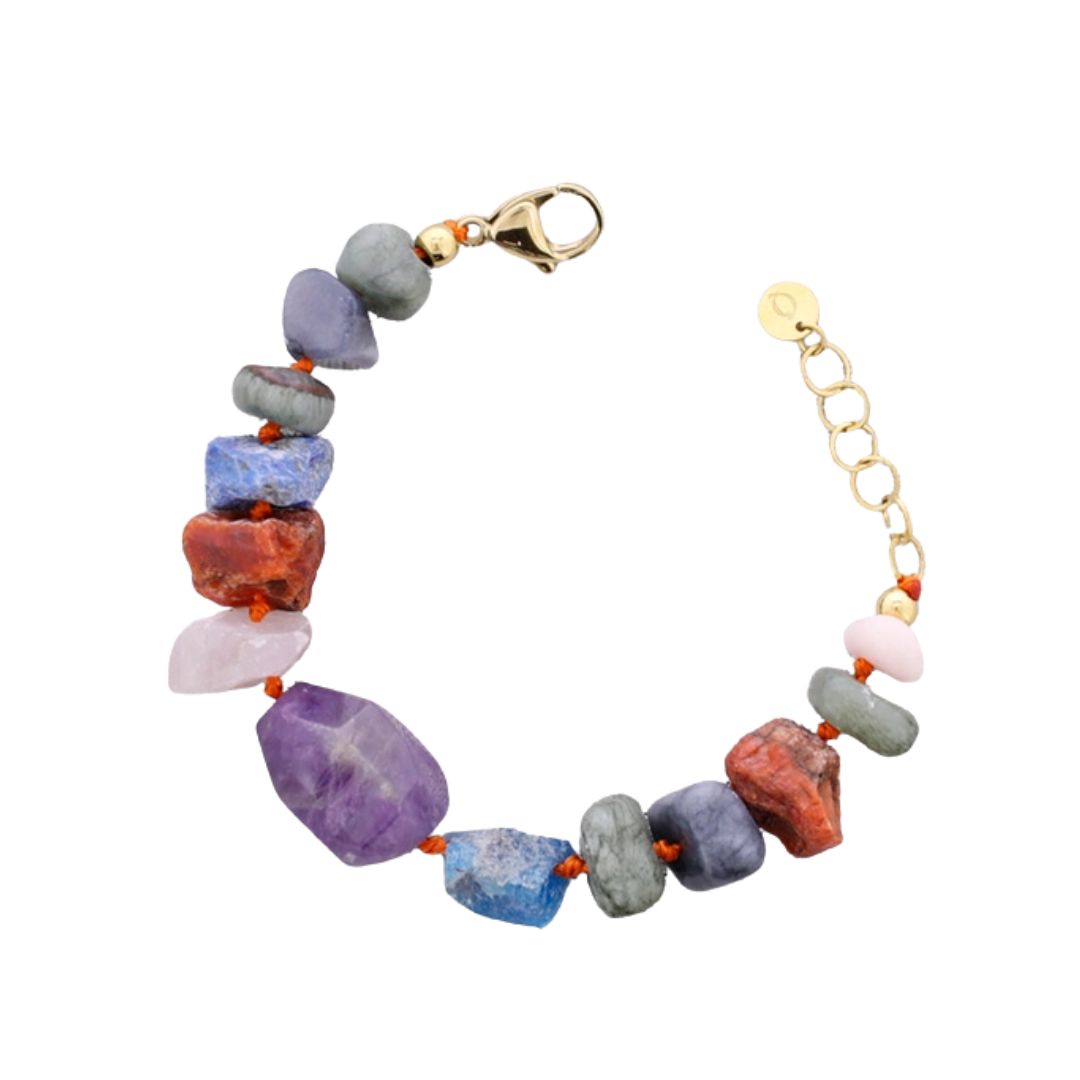 Damen Armband aus Edelstahl mit Steinkugeln