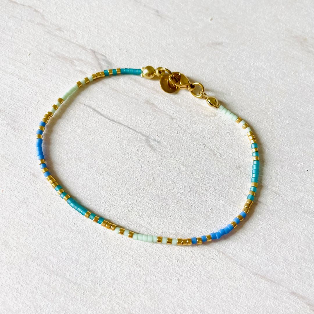 Damen Armband Single 'Miyuki Perlen' water