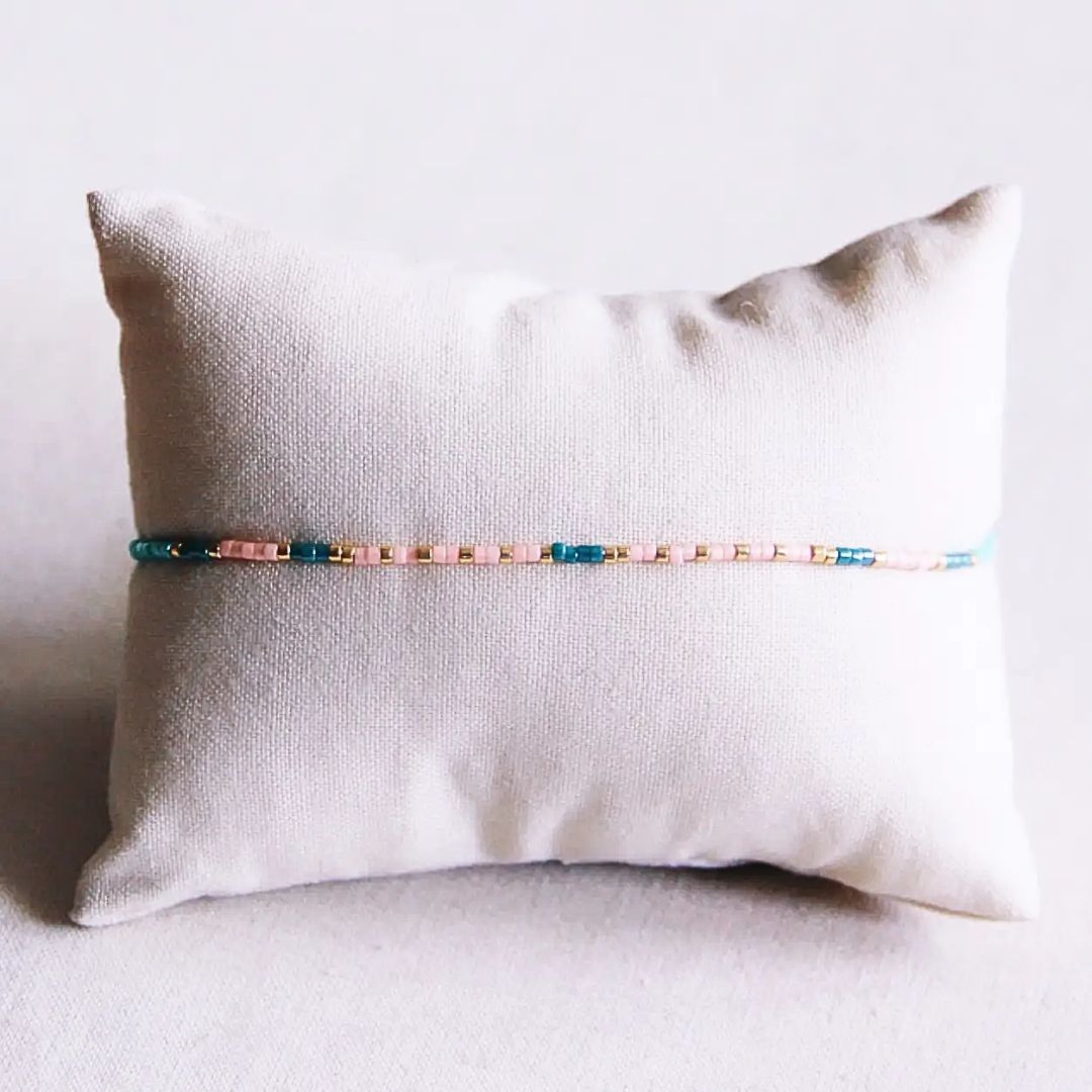 Miyuki-Armband Minze/Smaragd/Nude