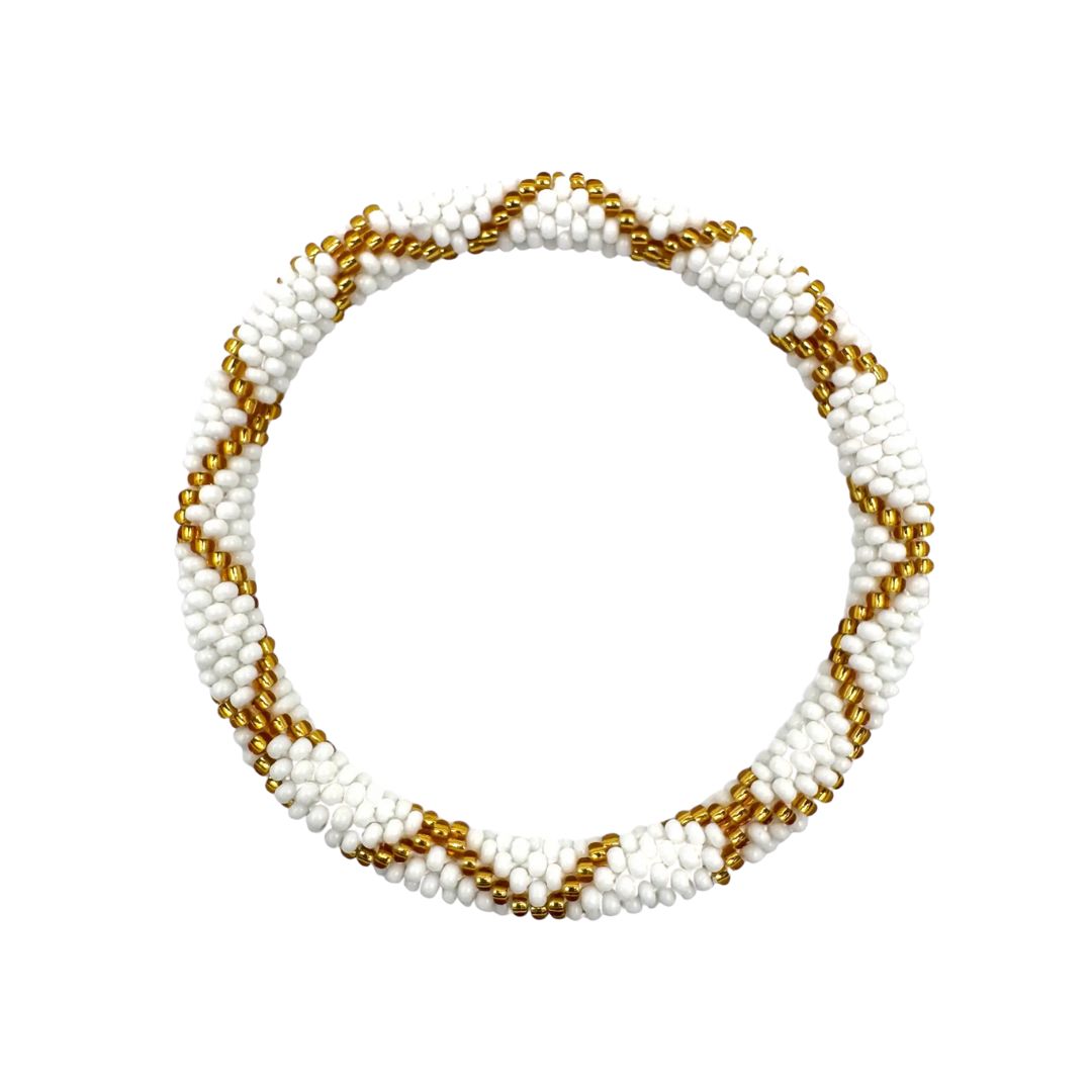 Nepalesisches Damen Armband gold/weiß