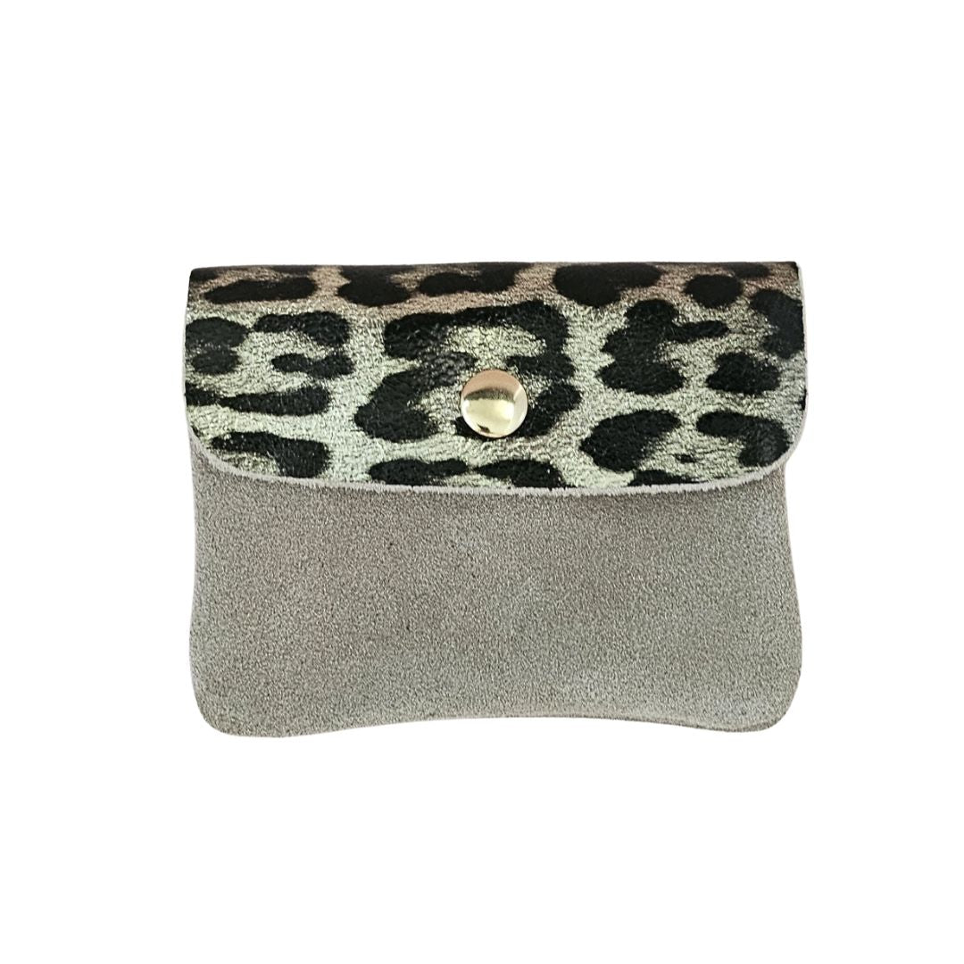 Damen Brieftasche Klein aus Leder leo/silber