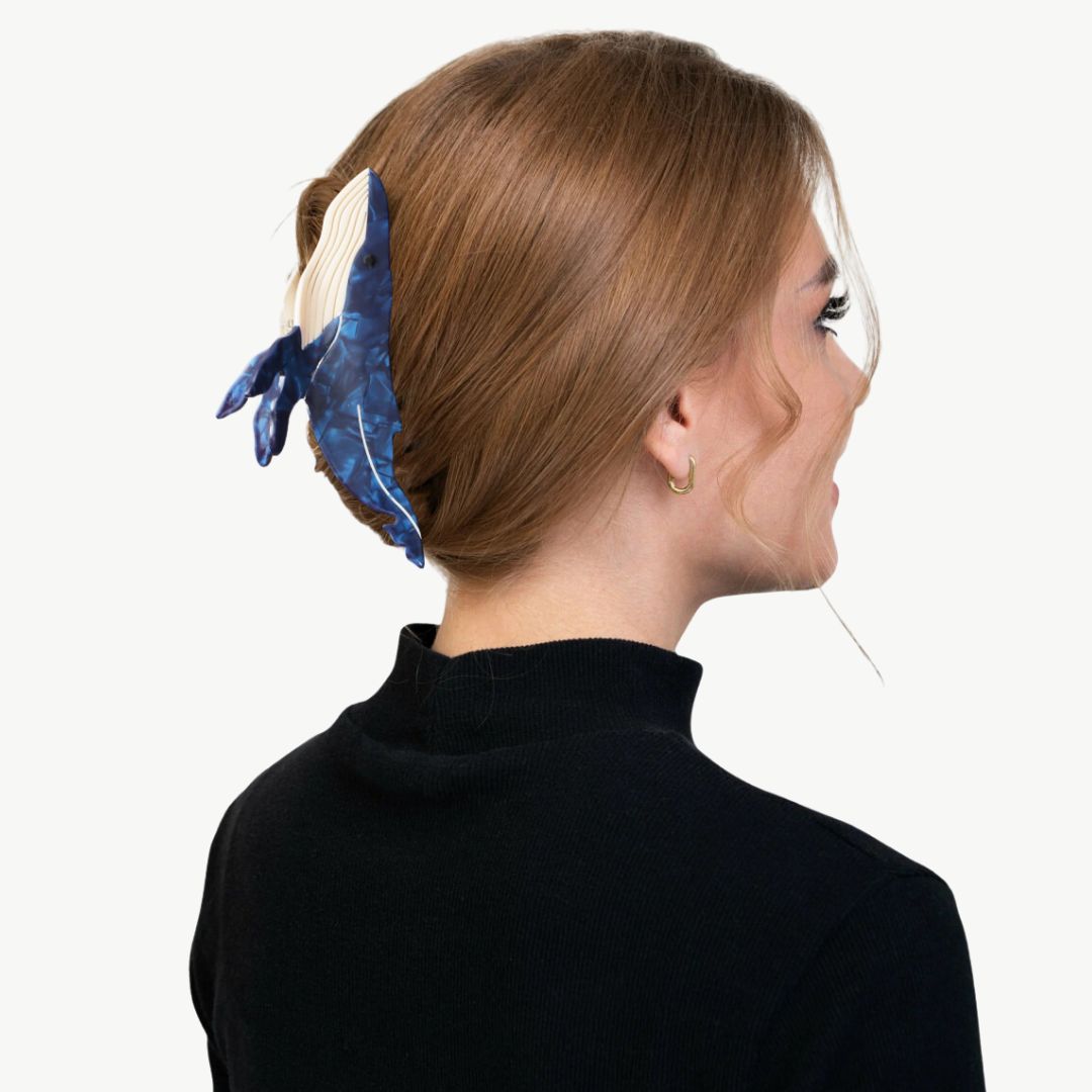 Haarklammer 'Wal blau'