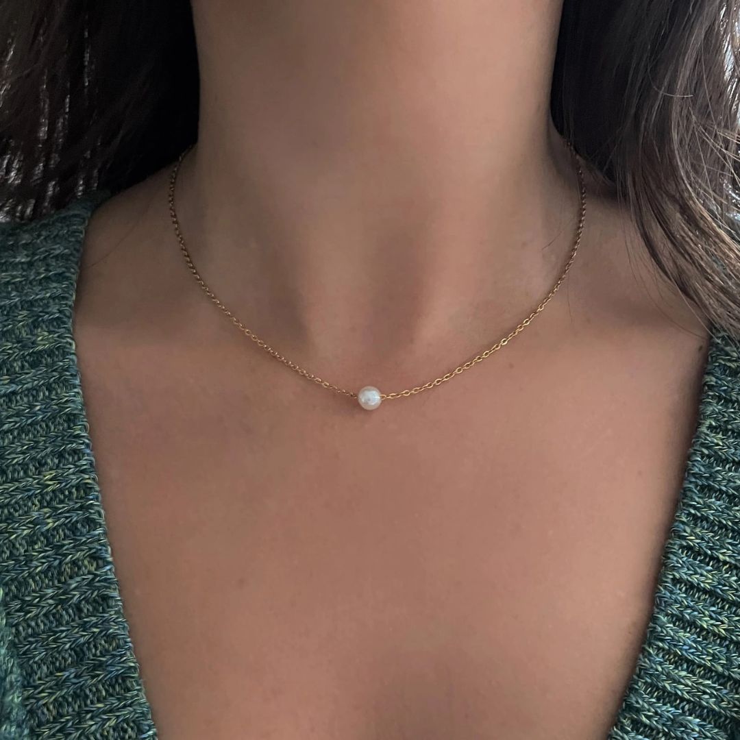 Damen Halskette 'Perle' gold