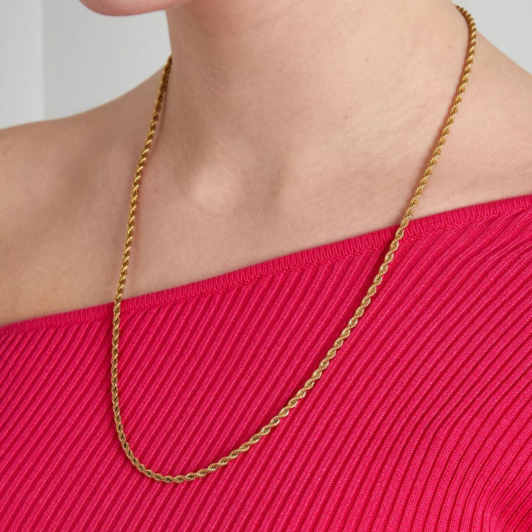 Damen Halskette gold 'Twist' long 60 cm