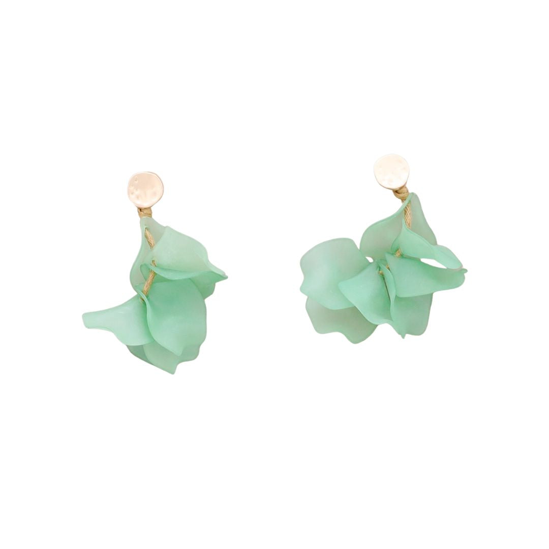 Damen Ohrringe 'Leaves' mintgrün