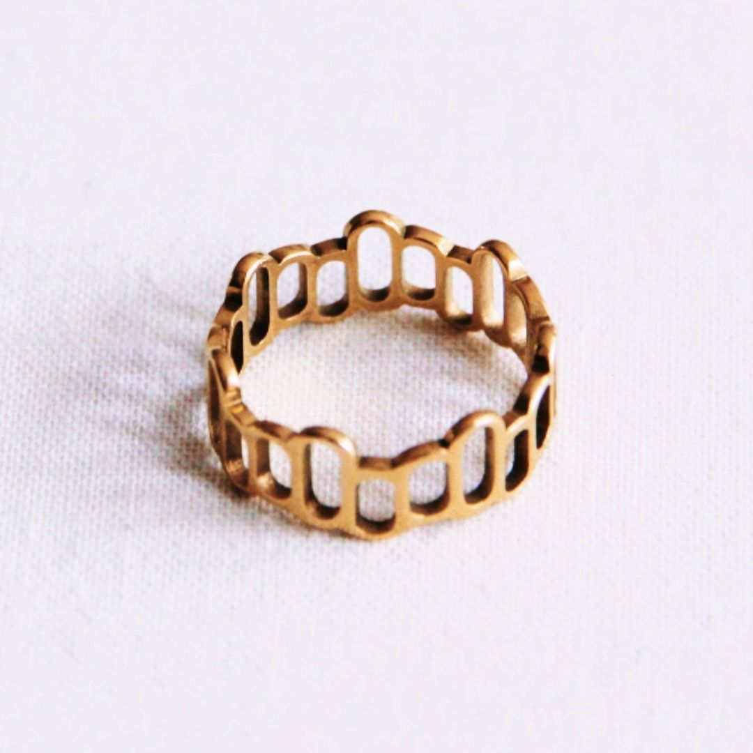 Damen Ring 'Quadrate' gold