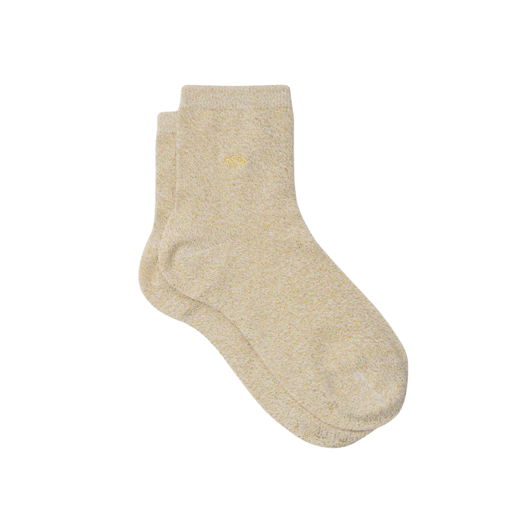 Glitzersocken unifarben beige/gold
