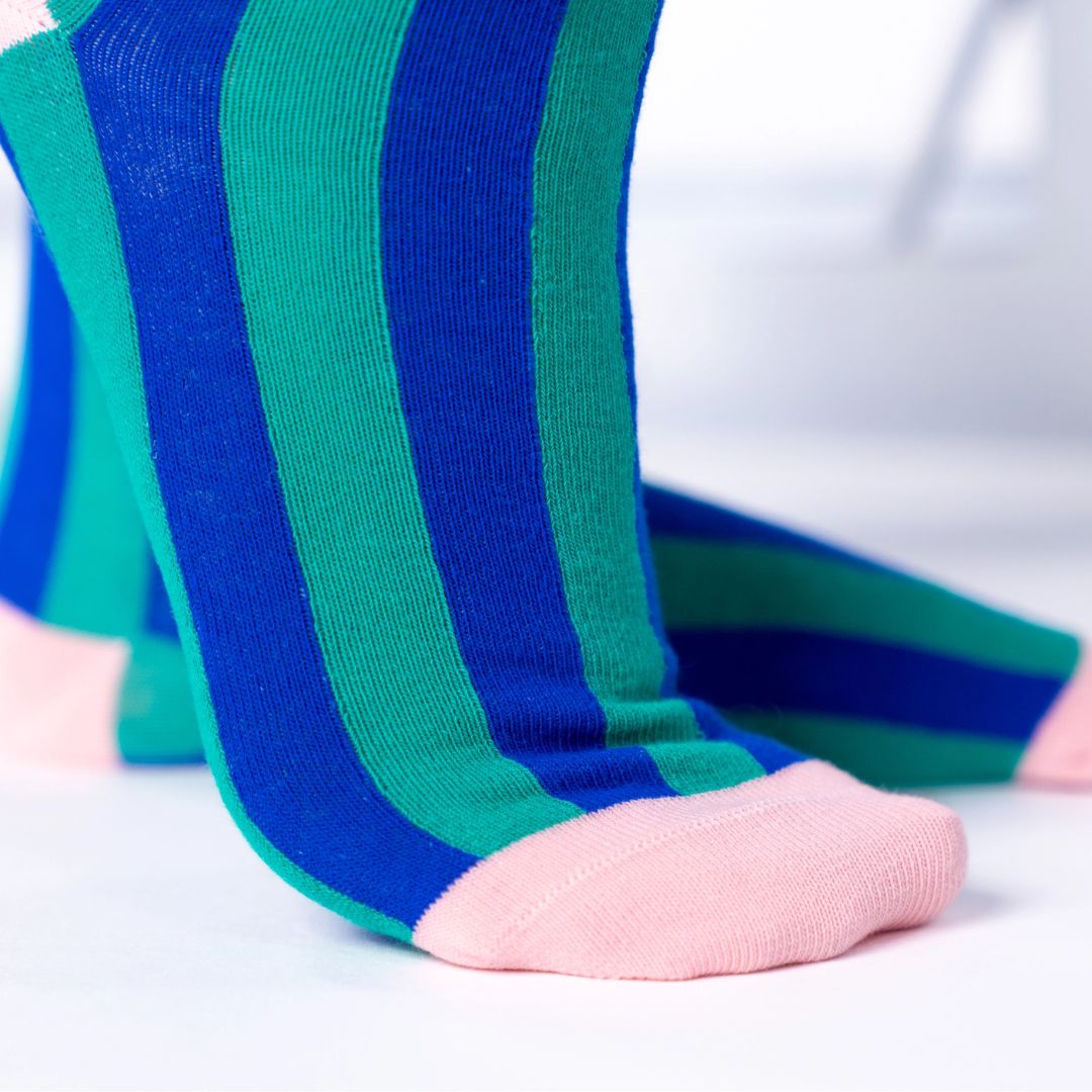 Damen Socken gestreift 'MOJITO' blau/grün