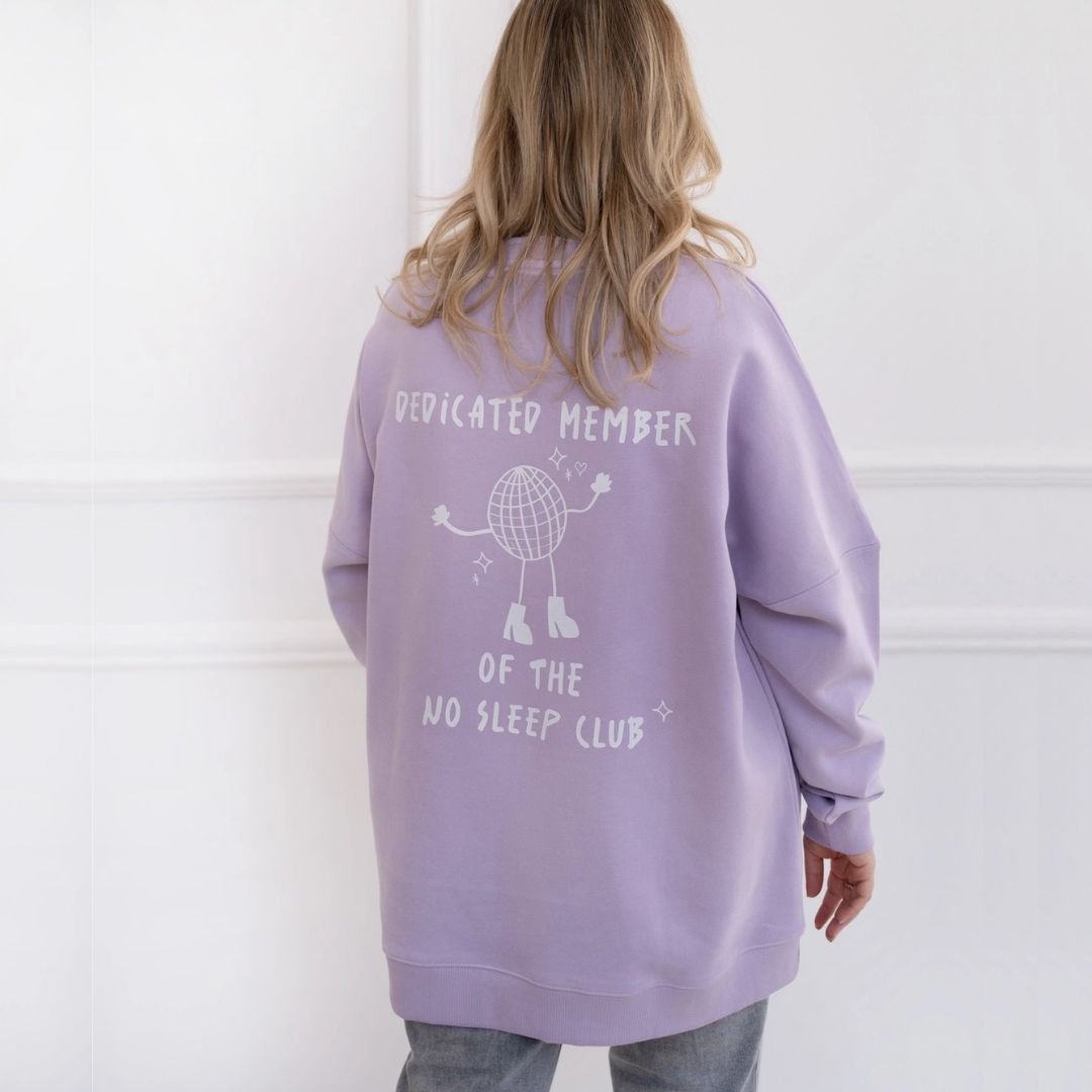 Damen Sweatshirt 'No Sleep Club' flieder