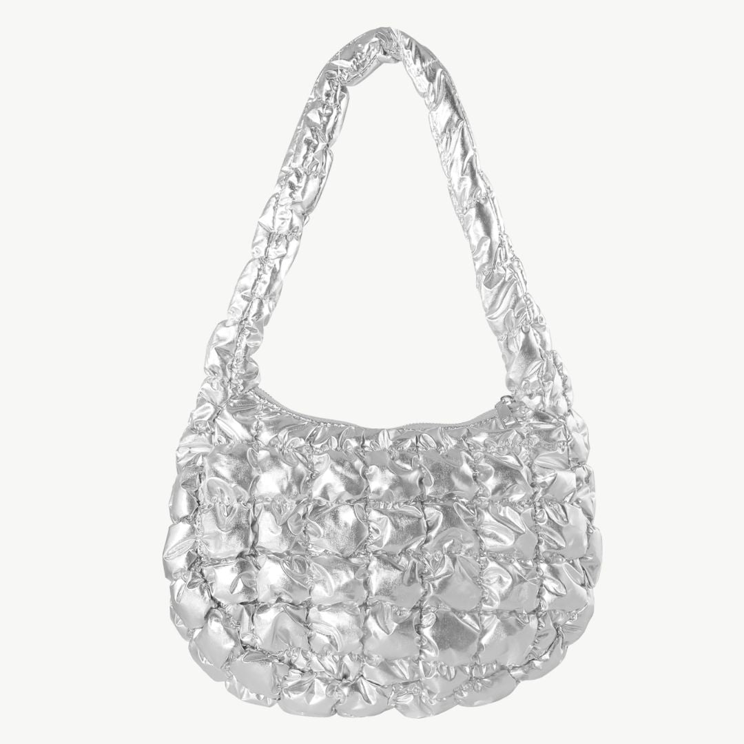 Umhängetasche unifarben 'Padded Bag' silber