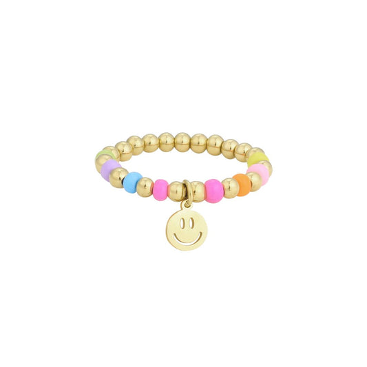 Elastischer Damen Ring  Smiley Face Anhänger