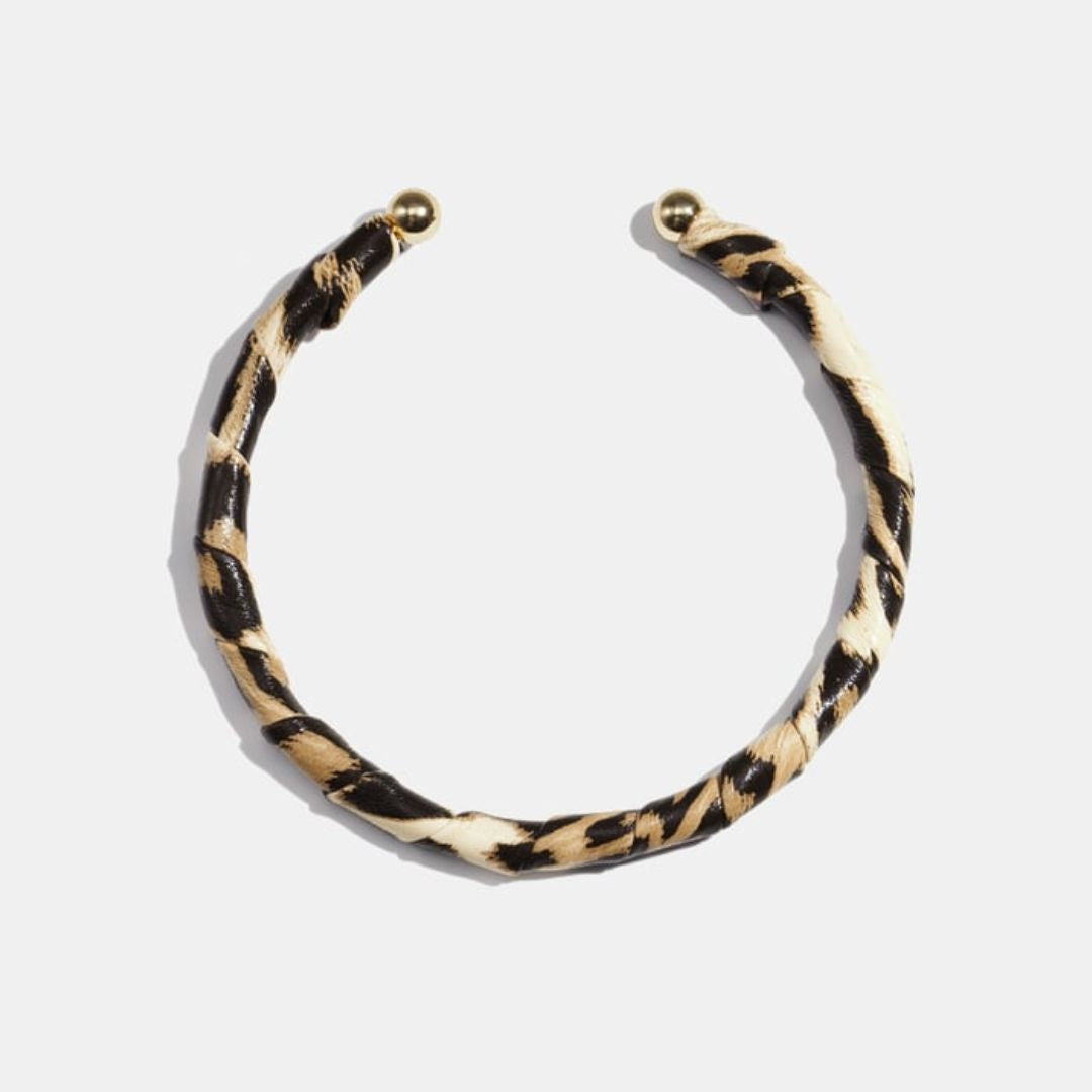 Damen Leder-Armband 'Retro Leopard'