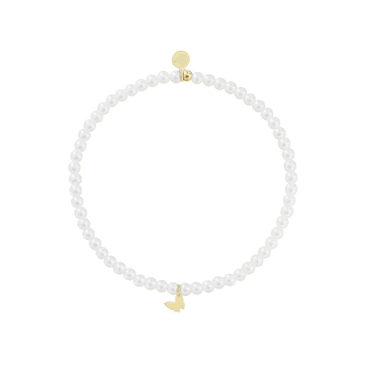 Damen Armband mit Perlen und Schmetterlingsanhänger