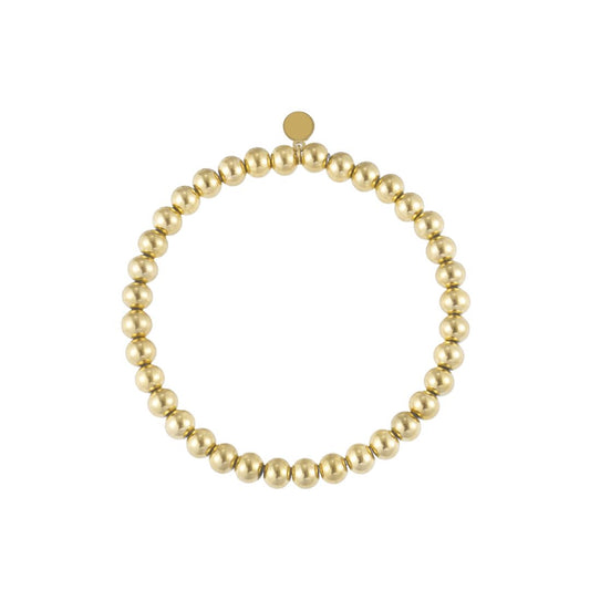 Damen Armband elastisch mit runden Perlen gold