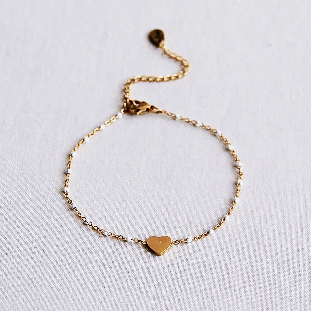 Damen Armband mit weißen Akzenten und Herz