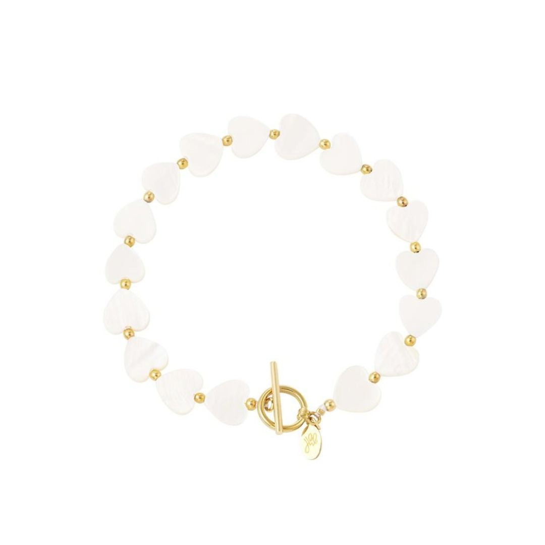 Damen Armband 'Hearts' gold/seashells