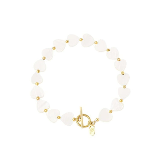 Damen Armband 'Hearts' gold/seashells