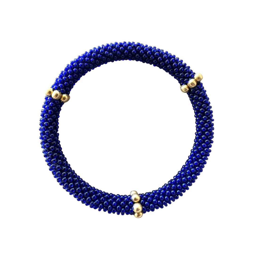 Nepalesisches Damen Armband 'Signature' royalblau