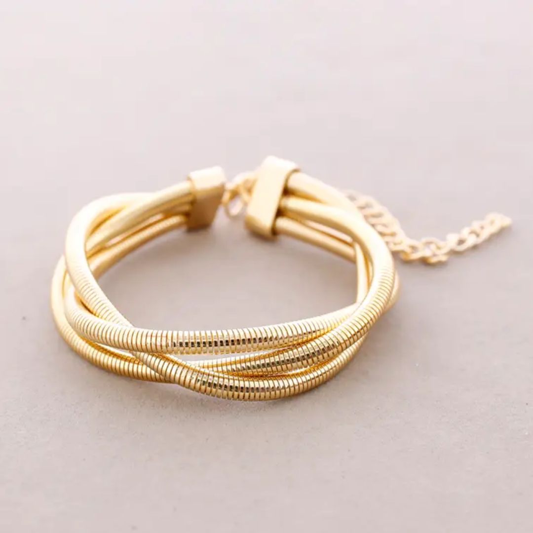 Damen Armband 'Three Wires' gold