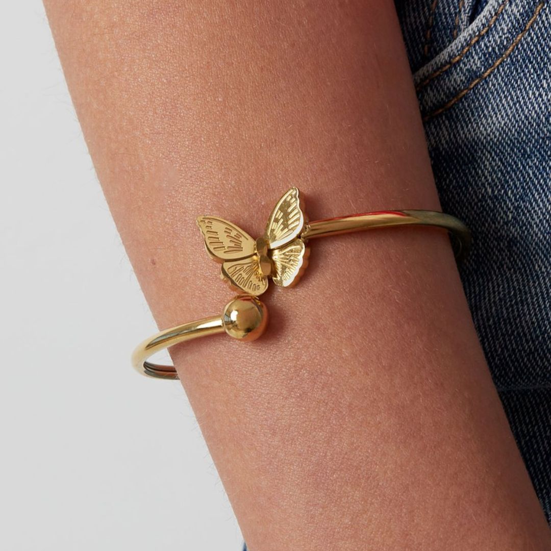 Damen Armreifen 'Schmetterling' gold