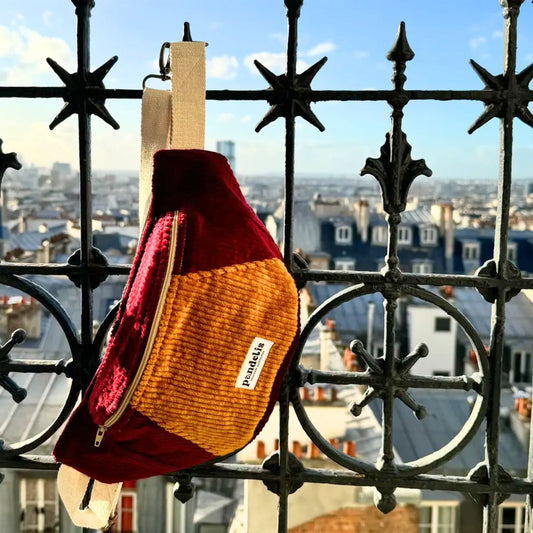 Damen Hipbag Banane 'Perseus' bordeaux/senf