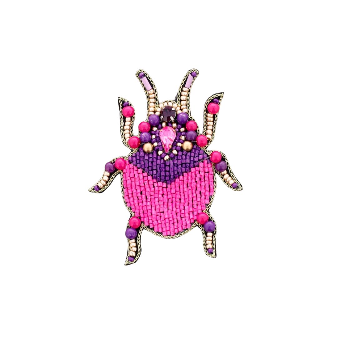 Pailletten-Insektenbrosche fuchsia