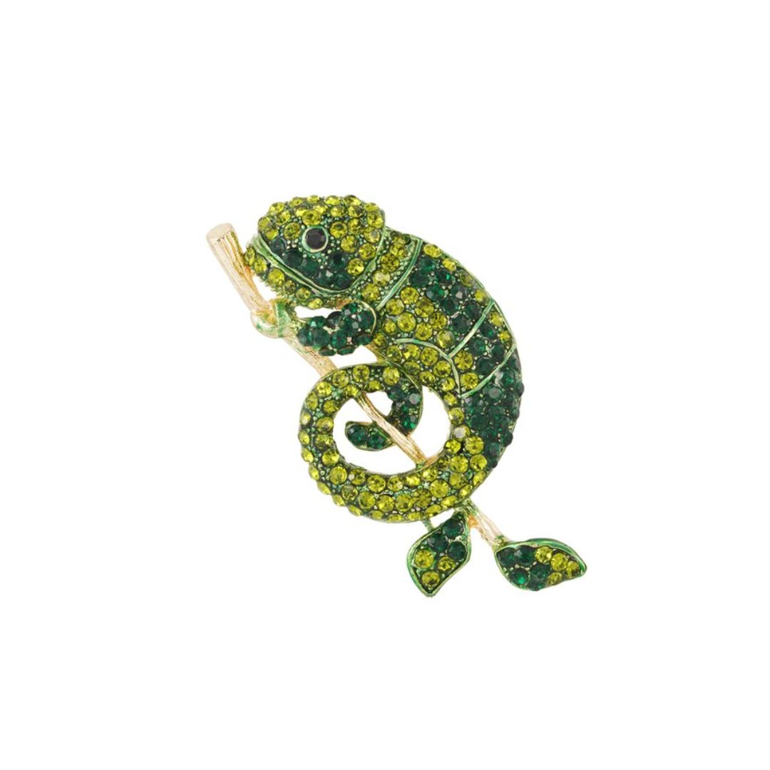 Damen Brosche 'Chamäleon' grün