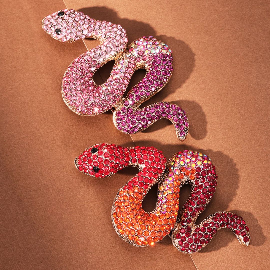 Damen Brosche 'Snake' purple
