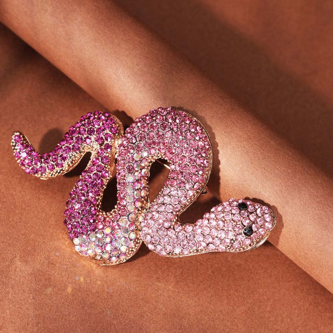 Damen Brosche 'Snake' purple