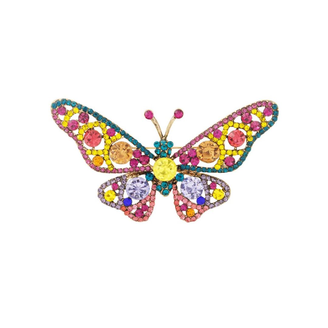 Damen Brosche 'Butterfly' multicolor
