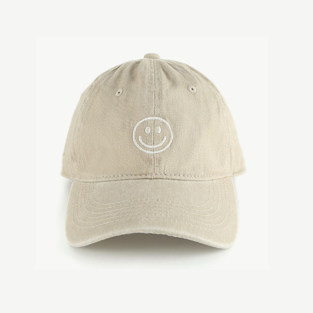 Damen Cap beige mit Smileystickerei
