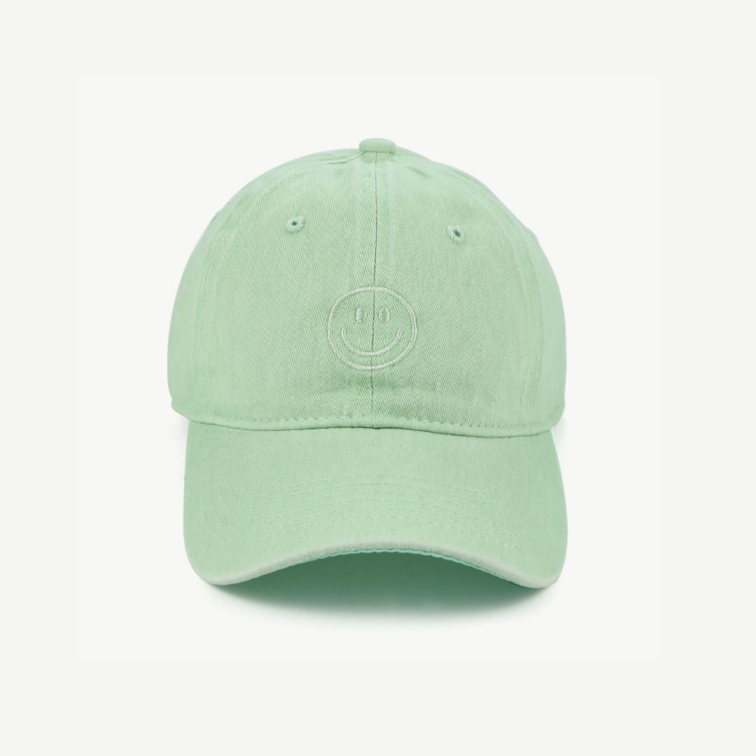 Damen Cap grün mit Smileystickerei
