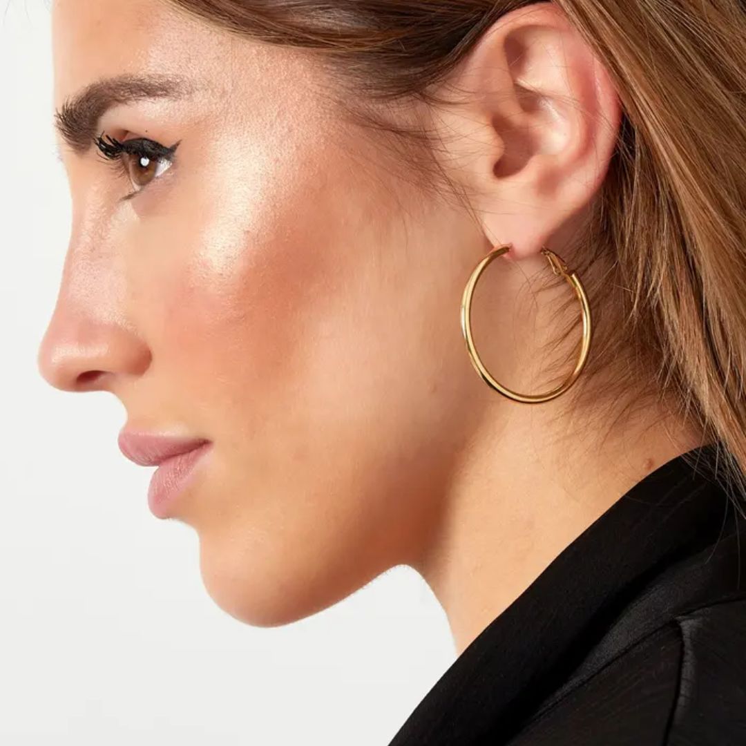 Damen Creolen 'Basic Medium' gold