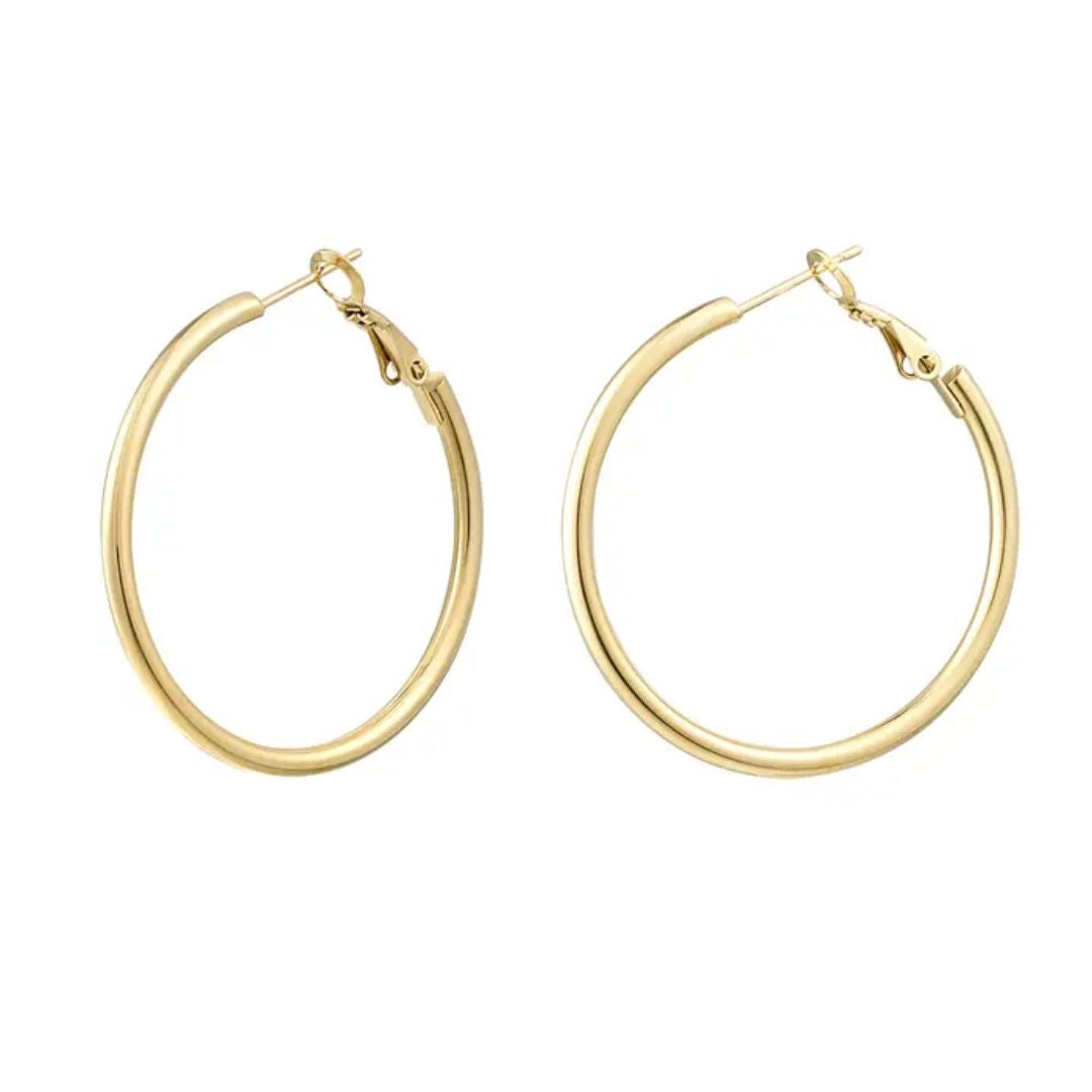 Damen Creolen 'Basic Medium' gold