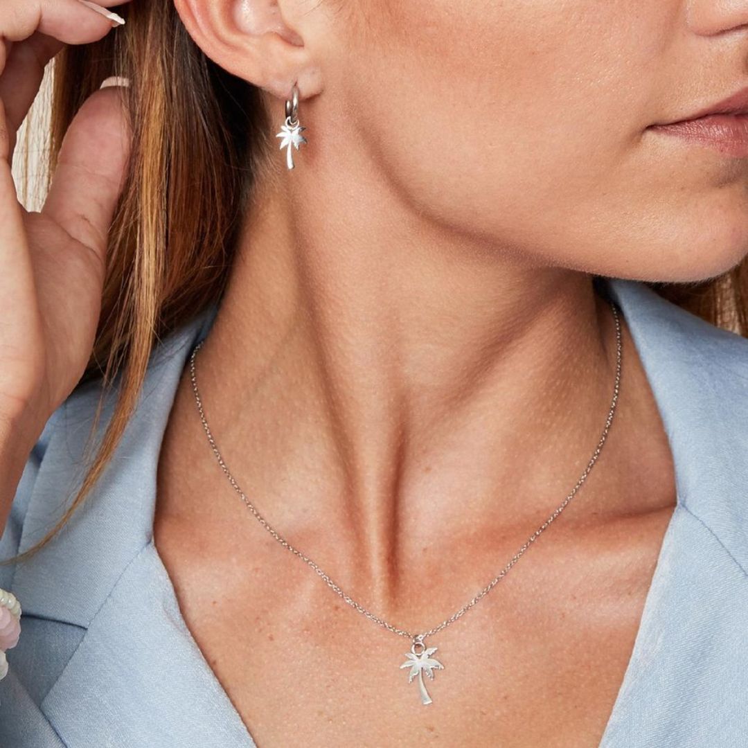 Damen Creolen 'Palm Beach' silber