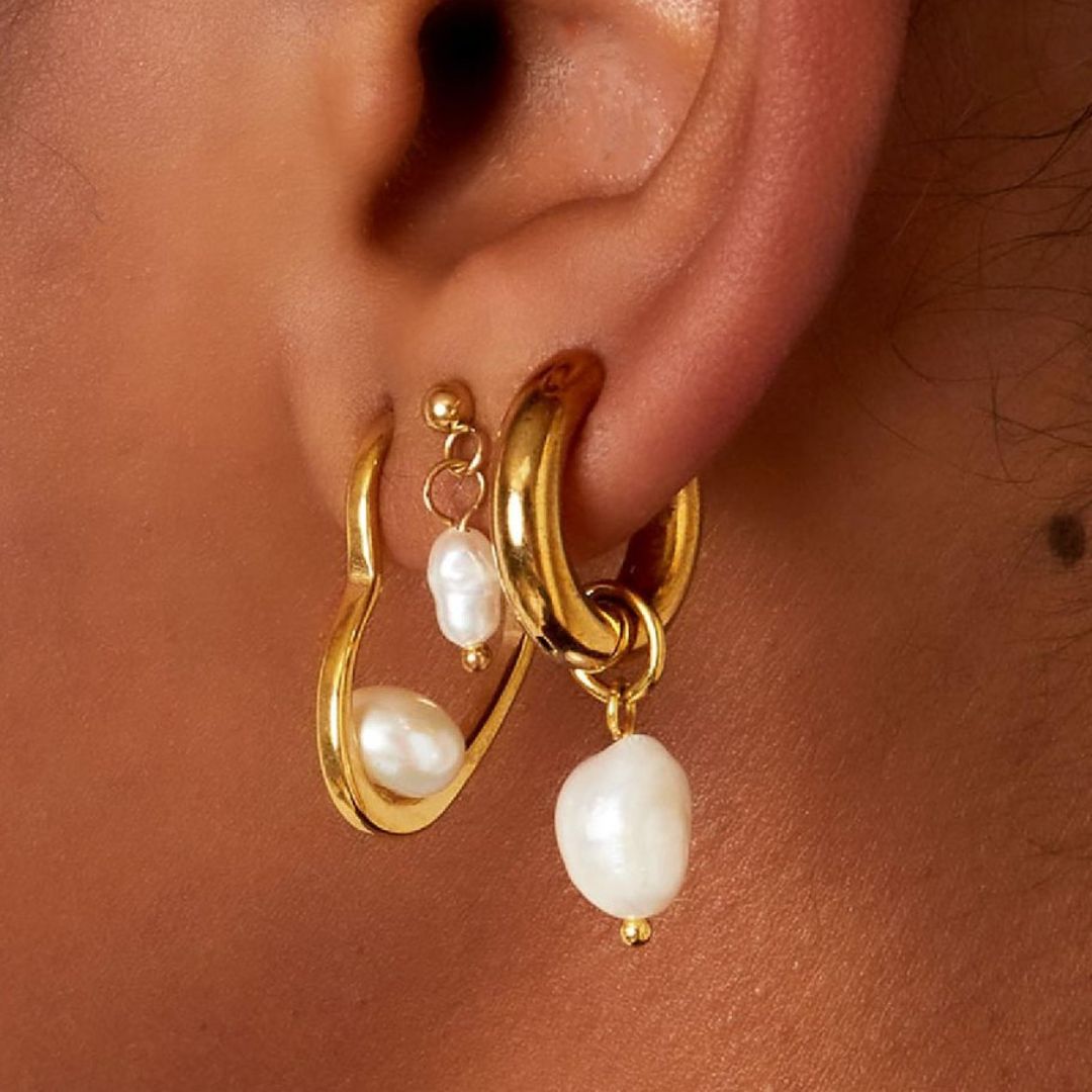 Damen Creolen 'Pearls'