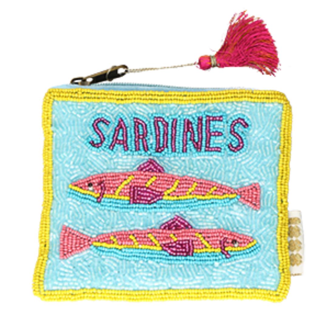 Perlen-Etui 'Sardines' gelb/blau/pink